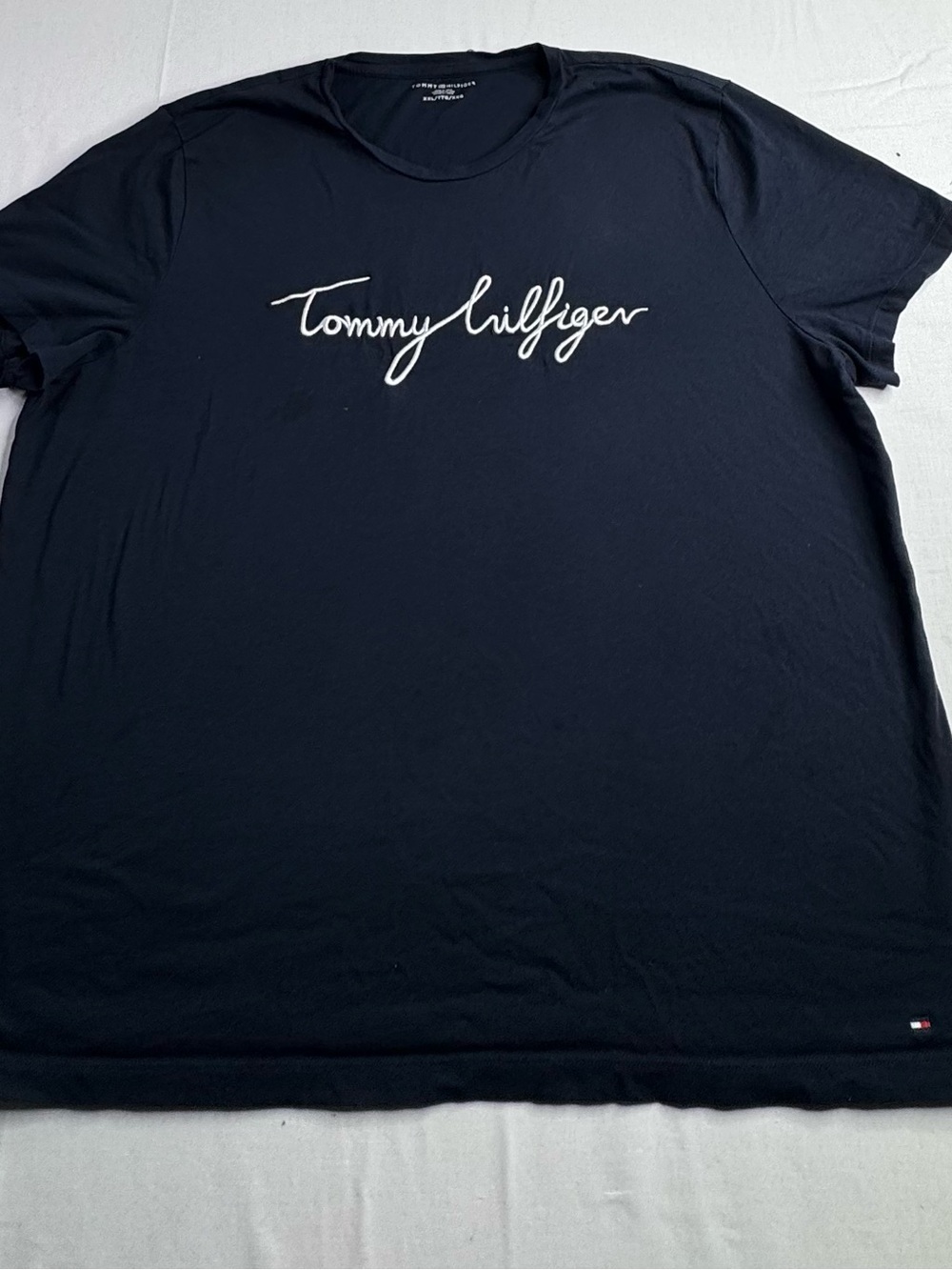 Tommy Hilfiger Men's Navy Script Logo Short Sleeve Tee